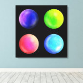 Galaxy Orb Quartett - Square Canvas Print Leinwanddruck (Insitu (Holzboden))