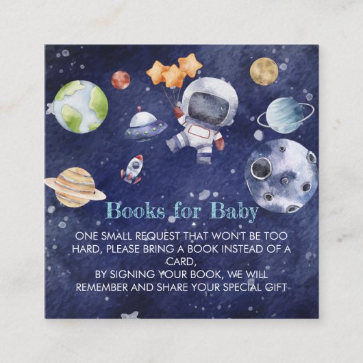 Galaxy Outdoor Space Babydusche Buchungsanfrage Begleitkarte (Vorderseite)