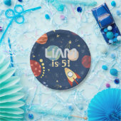 Galaxy Outer Space Kid's Birthday Paper Plate Pappteller (Party)