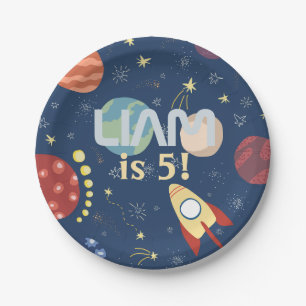 Galaxy Outer Space Kid's Birthday Paper Plate Pappteller
