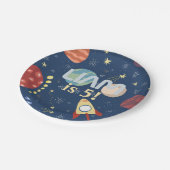 Galaxy Outer Space Kid's Birthday Paper Plate Pappteller (Schrägansicht)