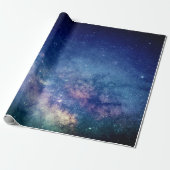 Galaxy Outer Space Sky Stars Celestial Blue Wrapp Geschenkpapier (Ungerollt)