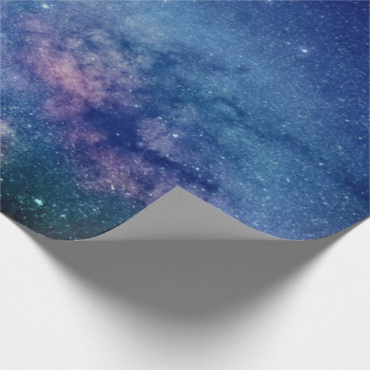 Galaxy Outer Space Sky Stars Celestial Blue Wrapp Geschenkpapier (Ecke)