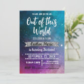 Galaxy Outer Space Teen Geburtstag Einladung (Stehend Vorderseite)