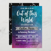 Galaxy Outer Space Teen Geburtstag Einladung (Vorne/Hinten)