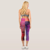 Galaxy Paint Spritzer Effect Capri Leggings (Rückseite)