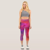 Galaxy Paint Spritzer Effect Capri Leggings (Vorderseite)