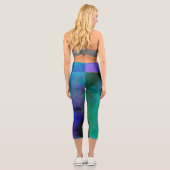 Galaxy Paint Spritzer Effect Capri Leggings (Rückseite)