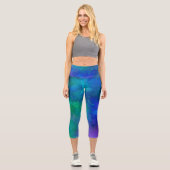 Galaxy Paint Spritzer Effect Capri Leggings (Vorderseite)