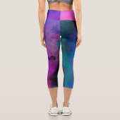 Galaxy Paint Spritzer Effect Capri Leggings (Rückseite)