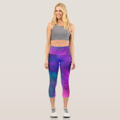 Galaxy Paint Spritzer Effect Capri Leggings (Vorderseite)