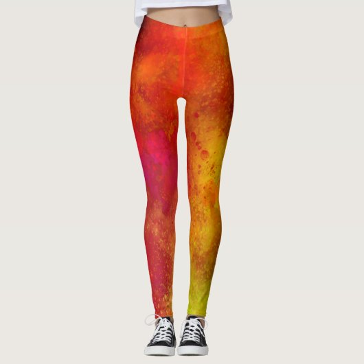 Galaxy Paint Spritzer Effect Leggings (Vorderseite)