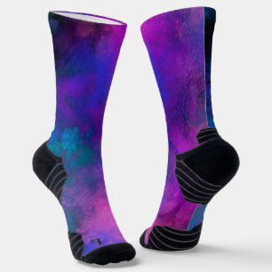 Galaxy Paint Spritzer Effekt Blaue Lila Socken