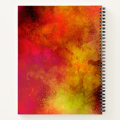 Galaxy Paint Spritzer Effekt gelb orange Notizblock (Rückseite)