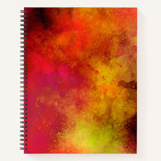 Galaxy Paint Spritzer Effekt gelb orange Notizblock (Vorderseite)