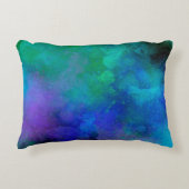 Galaxy Paint Spritzer Effekt Grün Blau Dekokissen (Vorderseite)