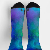 Galaxy Paint Spritzer Effekt Grüne Socken (Oben)