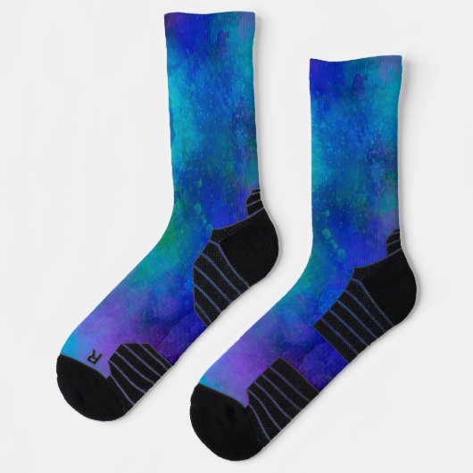 Galaxy Paint Spritzer Effekt Grüne Socken (Links)