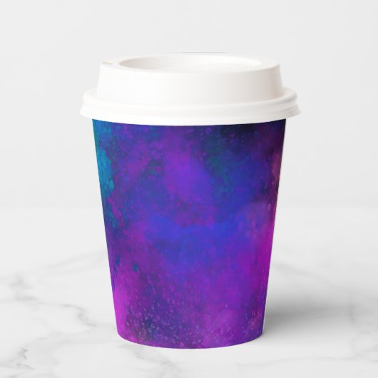 Galaxy Paint Spritzer Effekt Multicolor Pappbecher (Rückseite)