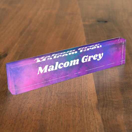 Galaxy Paint-Spritzer-Effekt Namensplakette (Seite)