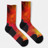 Galaxy Paint Spritzer Effekt Orange Socken (Rechts)