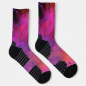 Galaxy Paint Spritzer Effekt Rosa Lila Socken (Rechts)