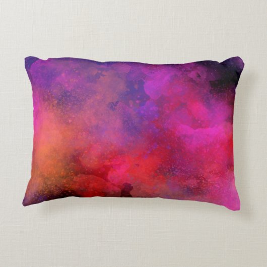 Galaxy Paint Spritzer Effekt Rosa Orange Dekokissen (Rückseite)