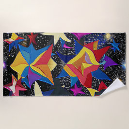 Galaxy paradise - Vibrant Abstract Starry Night Strandtuch