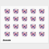 Galaxy Pastel Schmetterling Spritzer Runder Aufkleber (Blatt)