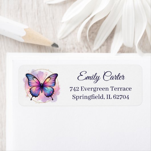 Galaxy-Pastell-Schmetterling-Spritz-Rücksendeadres (Insitu)