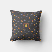 Galaxy pattern yellow gray name Throw Pillow Kissen (Vorderseite)