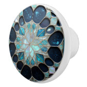 Galaxy Perle Winter inspiriert blau aquamarin Keramikknauf (Rechts)