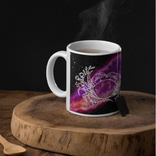 Galaxy Pink Cancer Constellation Zodiac Sign Kaffeetasse