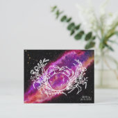 Galaxy Pink Cancer Constellation Zodiac Sign Postkarte (Stehend Vorderseite)