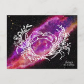 Galaxy Pink Cancer Constellation Zodiac Sign Postkarte (Vorderseite)