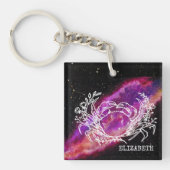 Galaxy Pink Cancer Zodiac Constellation Sign Schlüsselanhänger (Vorderseite)