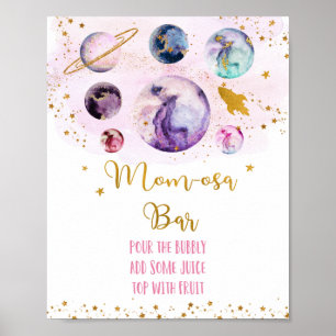 Galaxy Pink Gold Baby Dusche Mama-osa Bar Poster