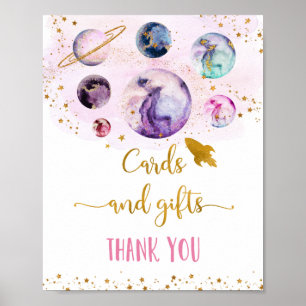 Galaxy Pink Gold Cards & Geschenke Geburtstagszeic Poster