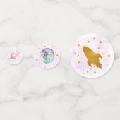 Galaxy Pink Gold Weltraum Geburtstag Konfetti (Rückseiten)