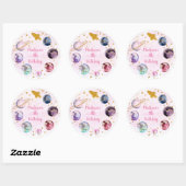 Galaxy Pink Gold Weltraum Geburtstag Runder Aufkleber (Blatt)