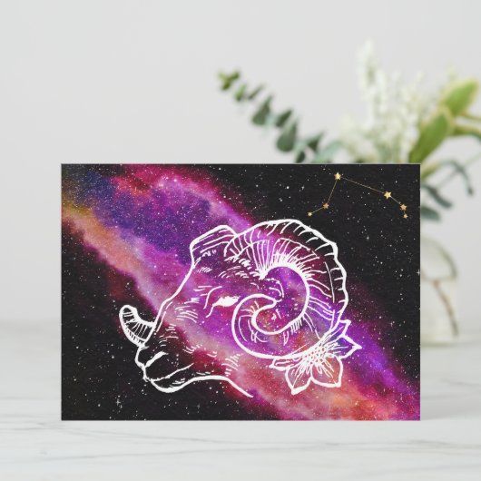Galaxy Pink Lila Aries Sternbild Sternbild (Stehend Vorderseite)