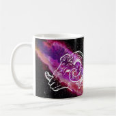 Galaxy Pink Lila Aries Sternbild Sternzeichen Kaffeetasse (Links)