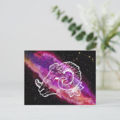 Galaxy Pink Lila Aries Sternbild Sternzeichen Postkarte (Stehend Vorderseite)