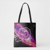 Galaxy Pink Lila Aries Sternbild Sternzeichen Tasche (Vorderseite)