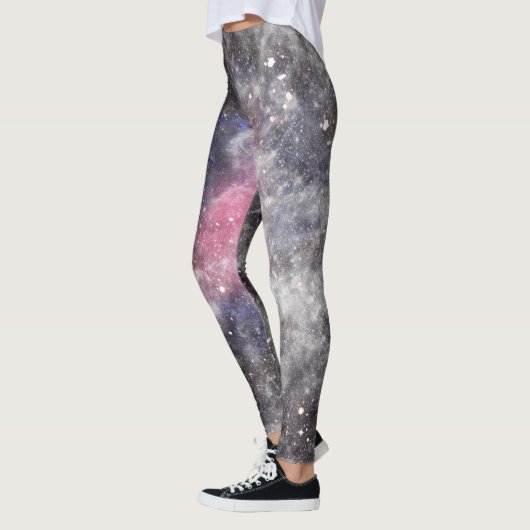 Galaxy Pink Schwarz-weiß Yoga Leggings (Links)