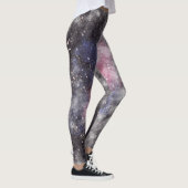 Galaxy Pink Schwarz-weiß Yoga Leggings (Rechts)