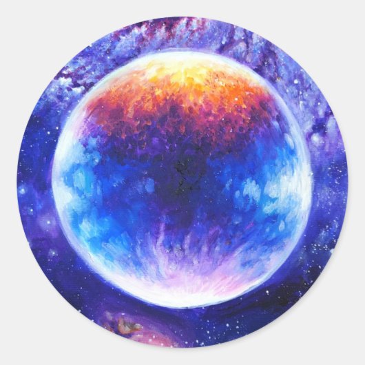 Galaxy planet and nebula runder aufkleber (Vorderseite)