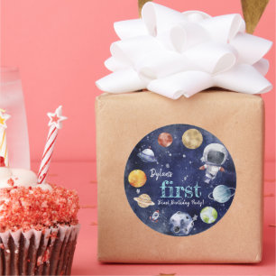 Galaxy Planet Kindergeburtstag Gift Runder Aufkleber