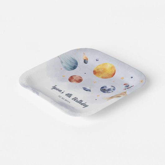 Galaxy Planet Kindergeburtstag Party Pappteller (Gewinkelt)