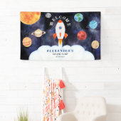 Galaxy Planets and Stars Space Rocket Willkommen Banner (Insitu)